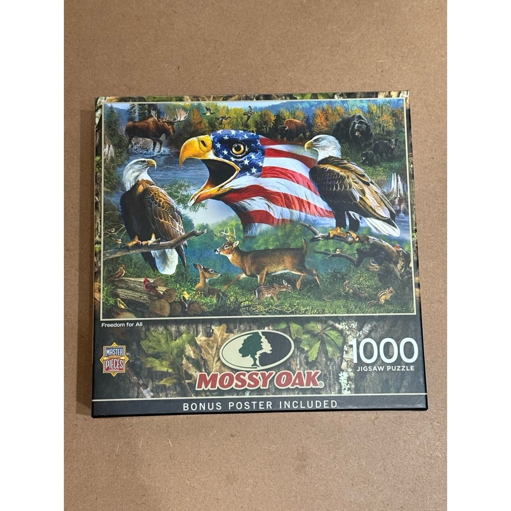 UNITED STATES Patriotic Eagle Army USA Flag Hunting Camping‎ PUZZLE MOSSY OAK